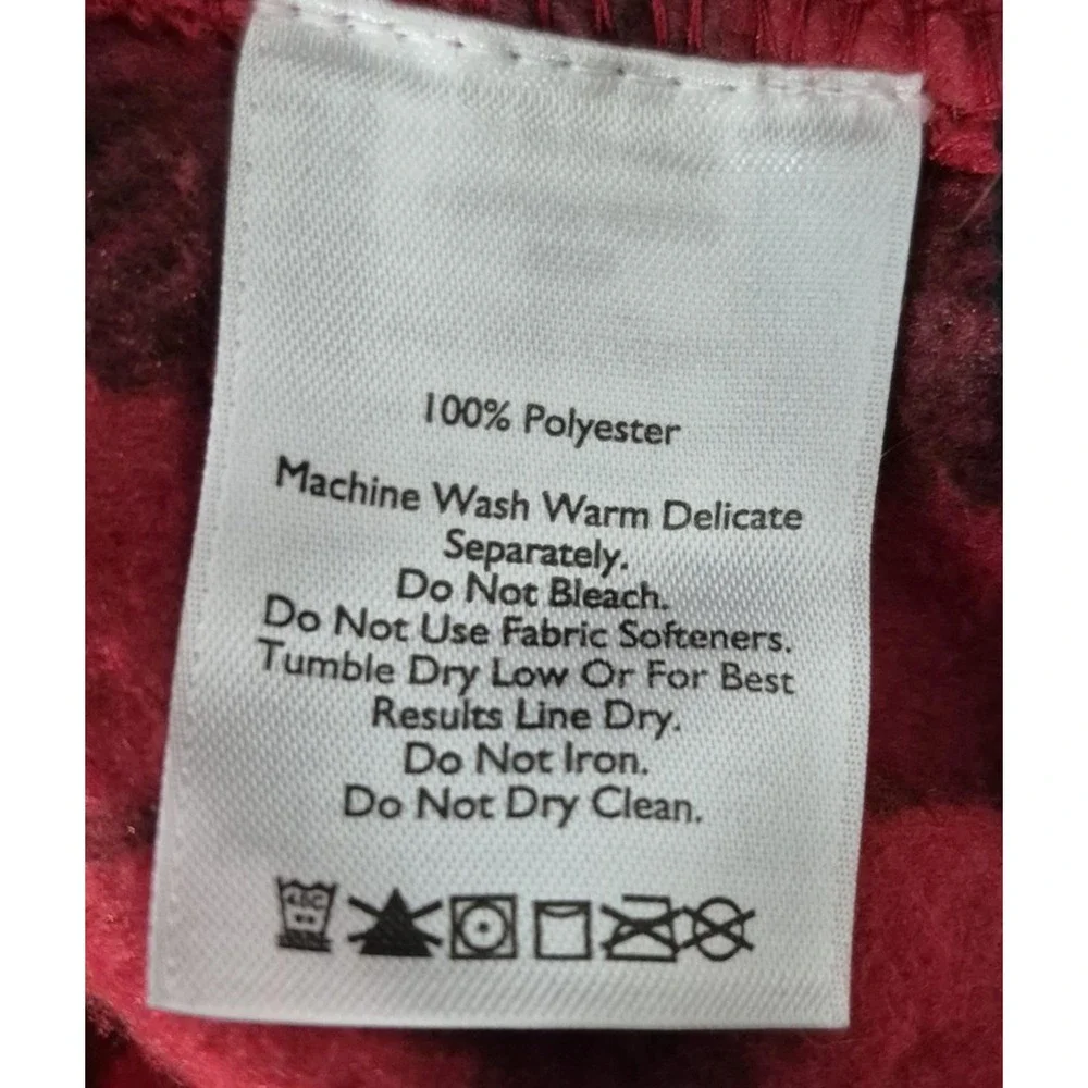 Eddie Bauer Shirt Mens Tall‎ XL Red Black Plaid Fleece Button Front Long Sleeve